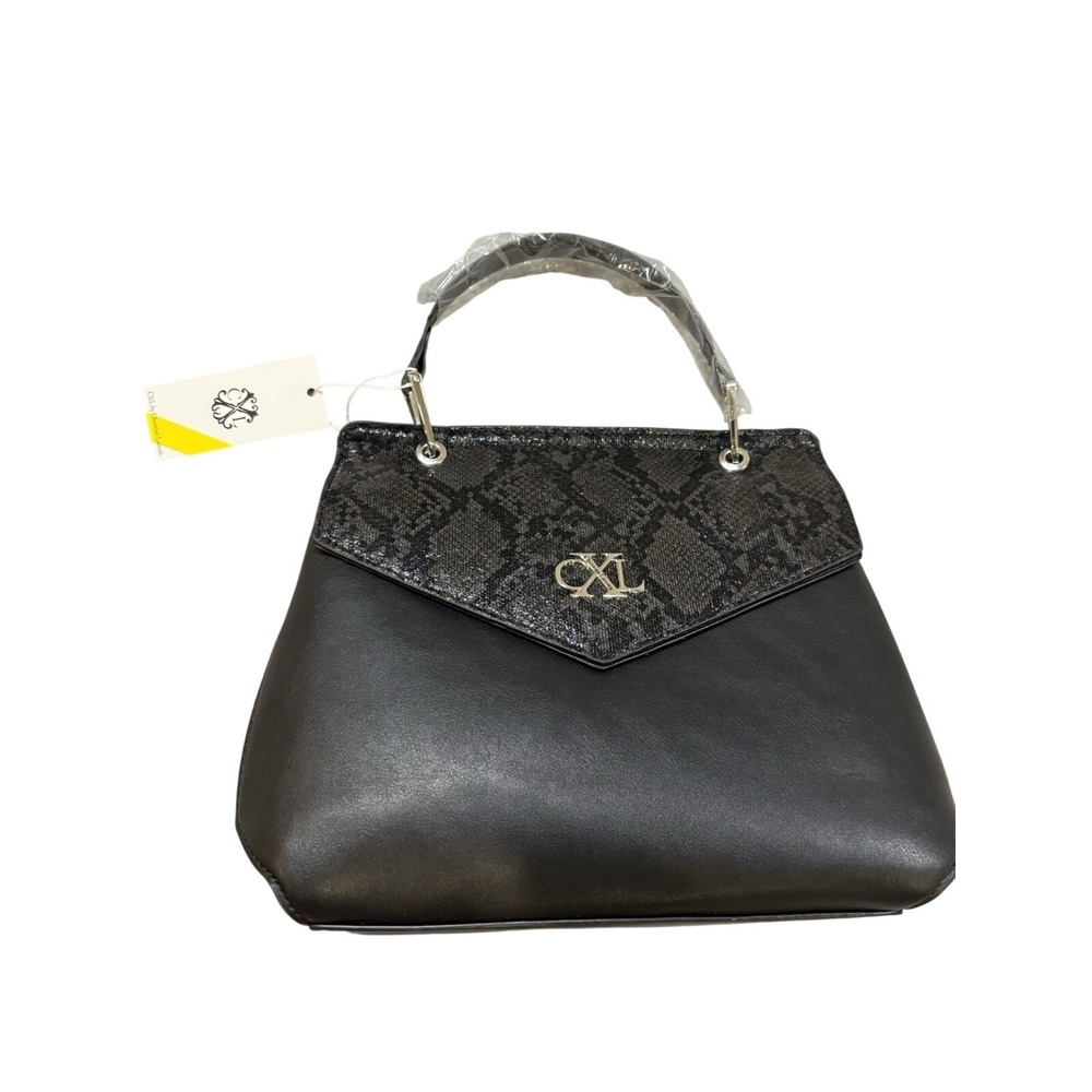 NWT Black Python Handbag Handle‎ Chic